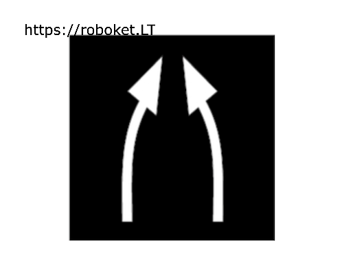 Rodyklės su lenktu kotu įspėja