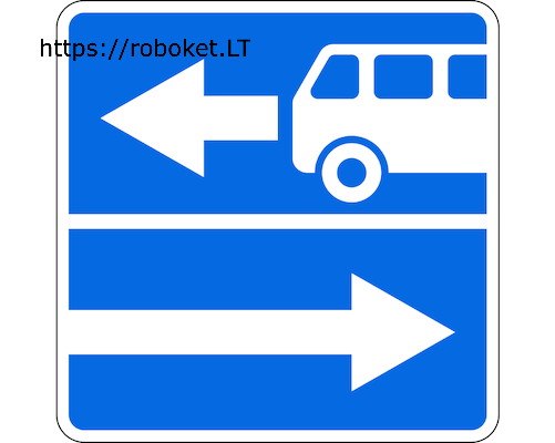 Įvažiavimas į kelią su eismo juosta maršrutiniam transportui