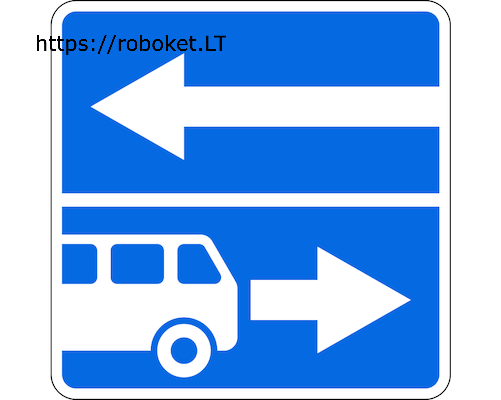 Įvažiavimas į kelią su eismo juosta maršrutiniam transportui