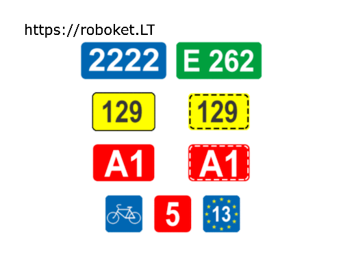 Kelio arba dviračių trasos numeris